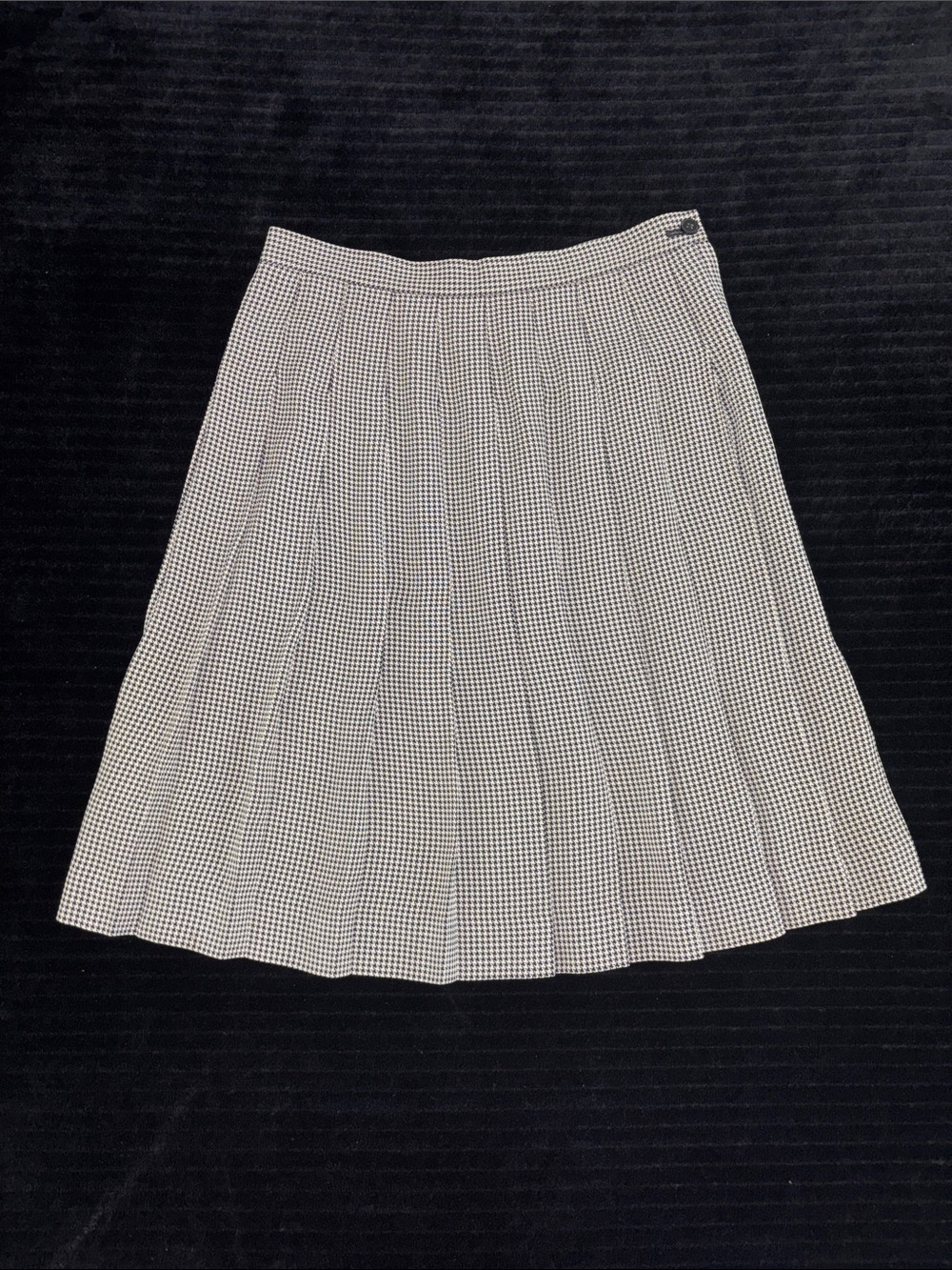 Liz Claiborne Sz 10P Pleated Black and White Check Midi Skirt